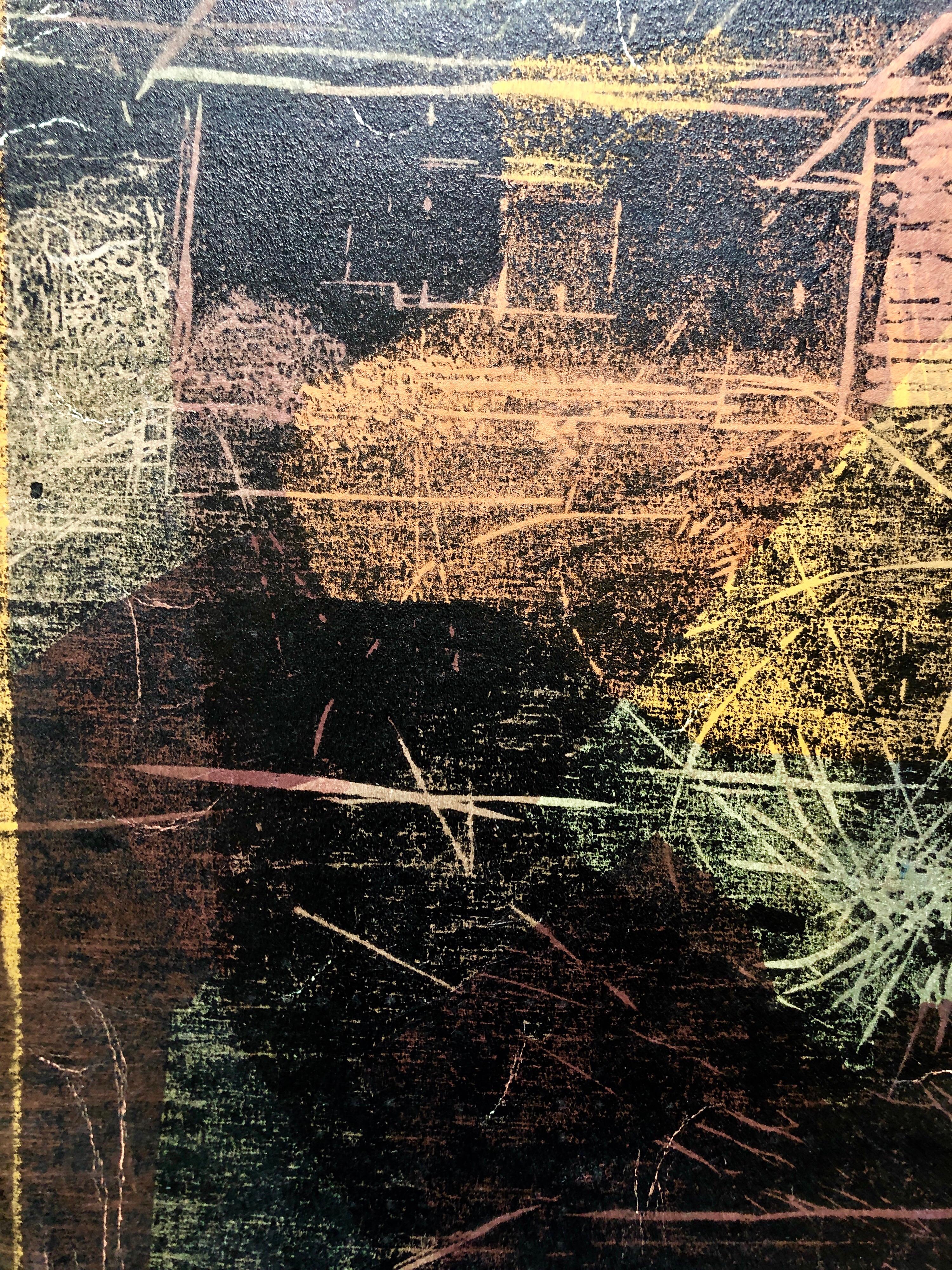 Peinture monogravée expressionniste abstraite latino-américaine figurative 5