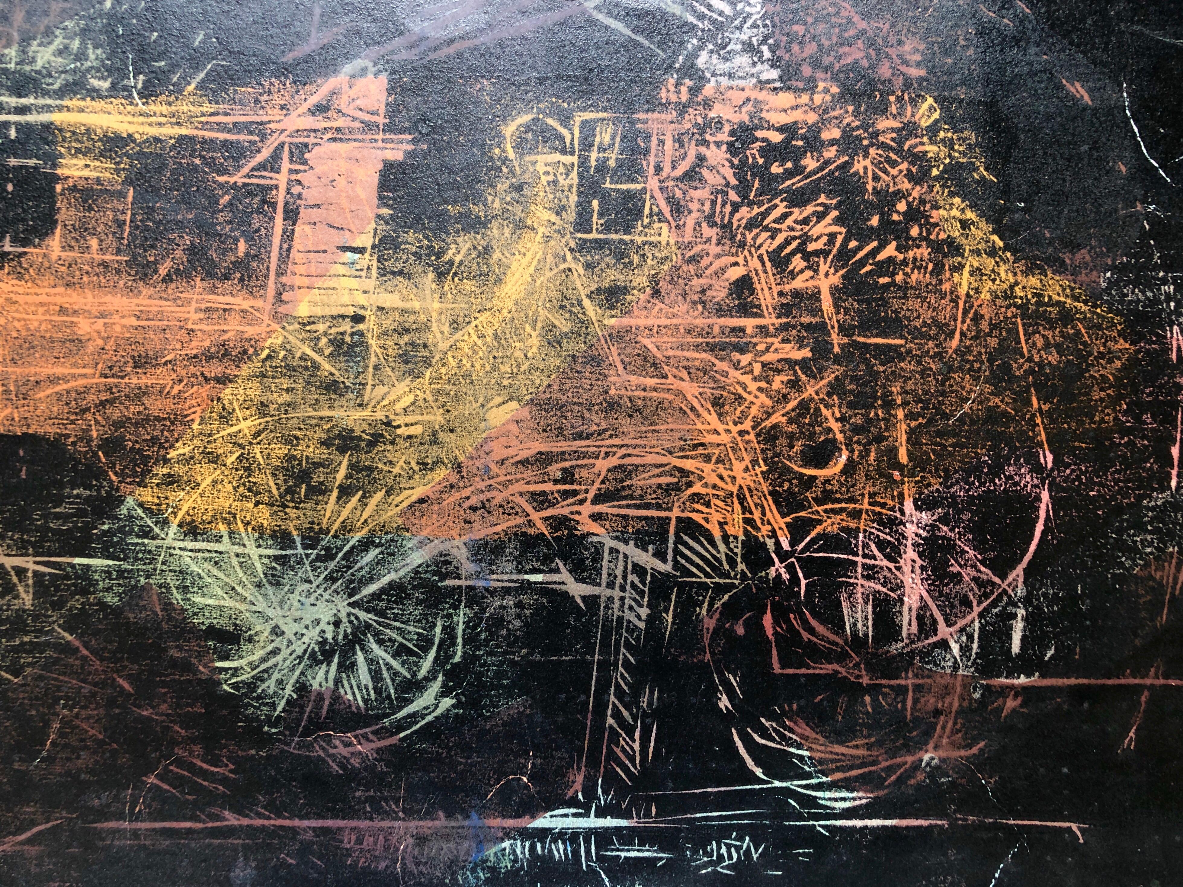 Peinture monogravée expressionniste abstraite latino-américaine figurative - Néo-expressionnisme Mixed Media Art par Oscar Murillo