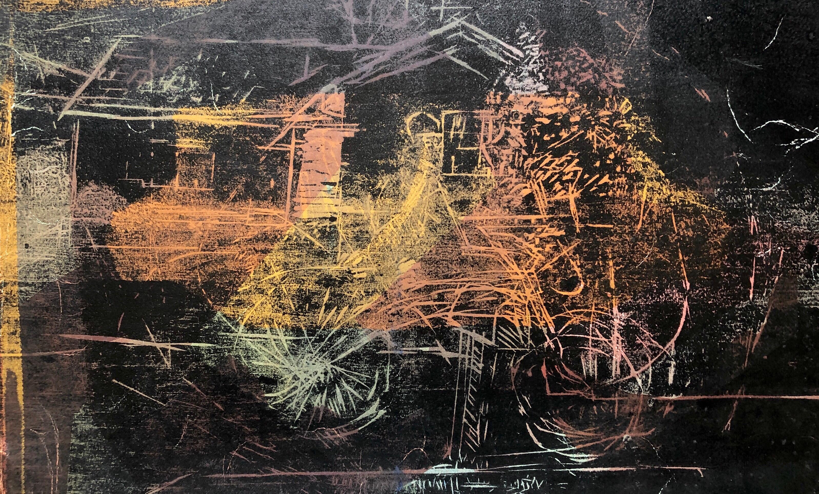 Peinture monogravée expressionniste abstraite latino-américaine figurative 6