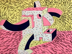 1980's Graffiti Artist. Mixed Media Artwork Bold Colorful New Wave NYC Panama