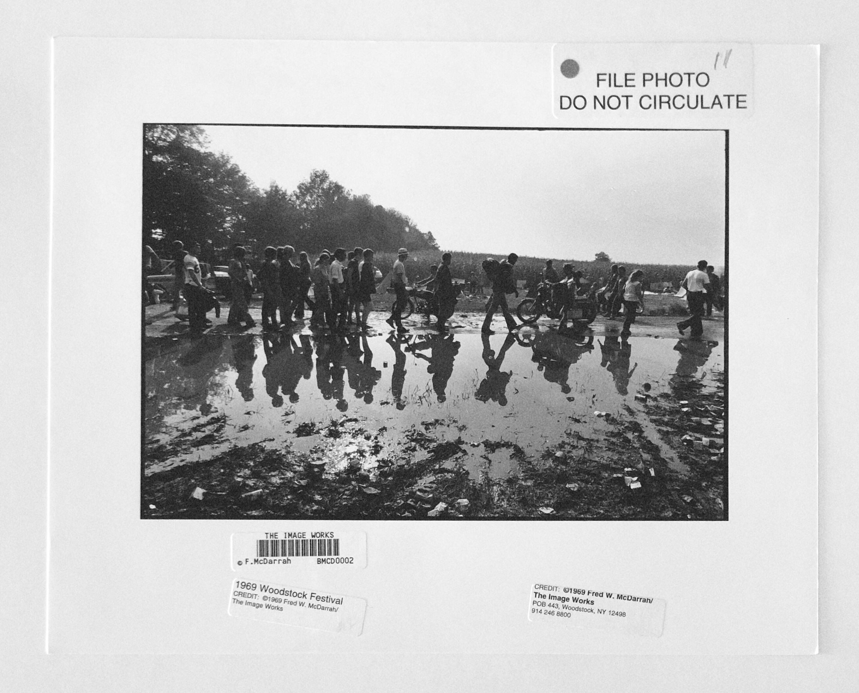 Original Fred Mcdarrah Press Fotografie 1960er Woodstock Musik Festival Foto (Schwarz), Black and White Photograph, von (after) Fred Mcdarrah