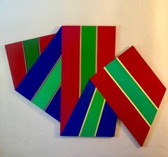 Large Canadian Modernist Abstract Color Geometric Shaped Canvas Oil Painting