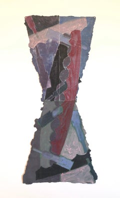 Abstract Modernist Colorful Mixed Media Monoprint Screen-print Handmade Paper