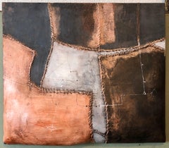 Sculpture abstraite moderniste italienne sur toile en forme de toile - Collage brutaliste