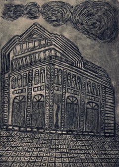 Grabado de sinagoga destruida - Vilna, Lituania