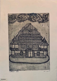 Etching der zerstörten Synagoge – Pohrebyszcze, Ukraine