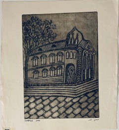 Etching of destroyed synagogue - Slonim, Belarus