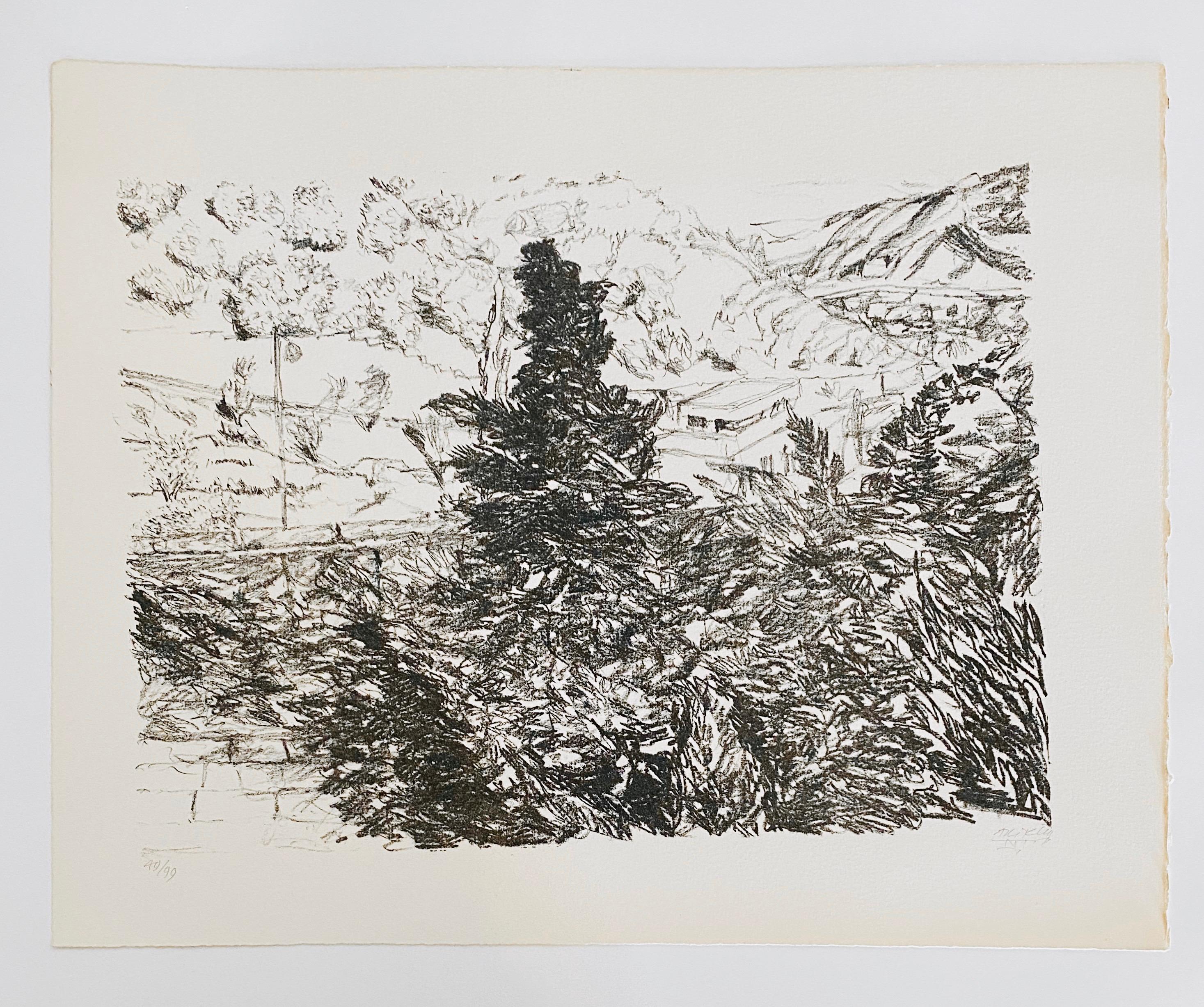 Avigdor Arikha Modernist Israeli Lithograph Jerusalem Landscape Bezalel School For Sale 4