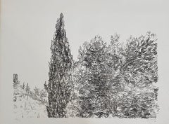 Avigdor Arikha Modernist Israeli Lithograph Jerusalem Landscape Bezalel School