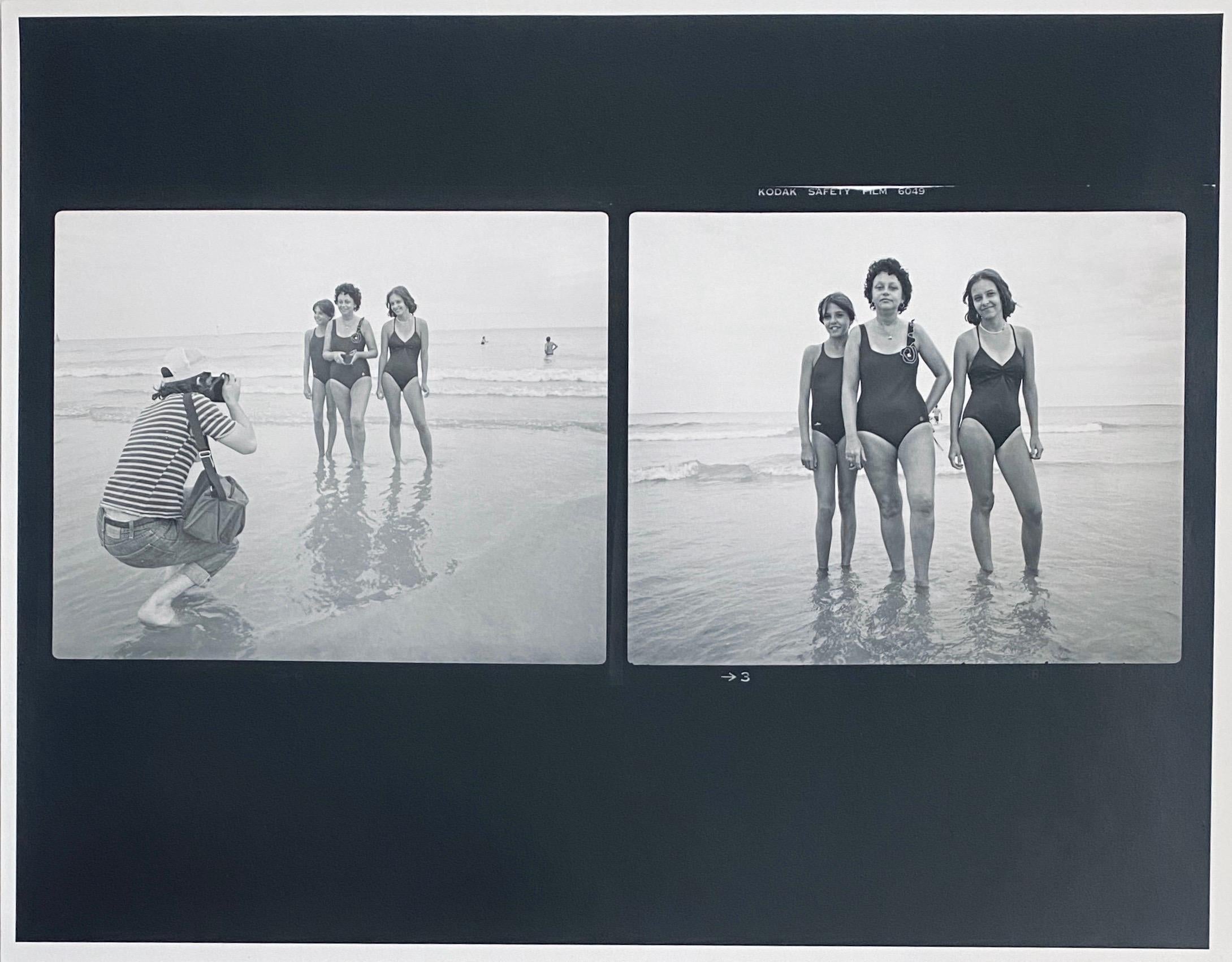 Vintage Silver Gelatin Photograph Print, Girls on a Beach Photo, Two Man Show
