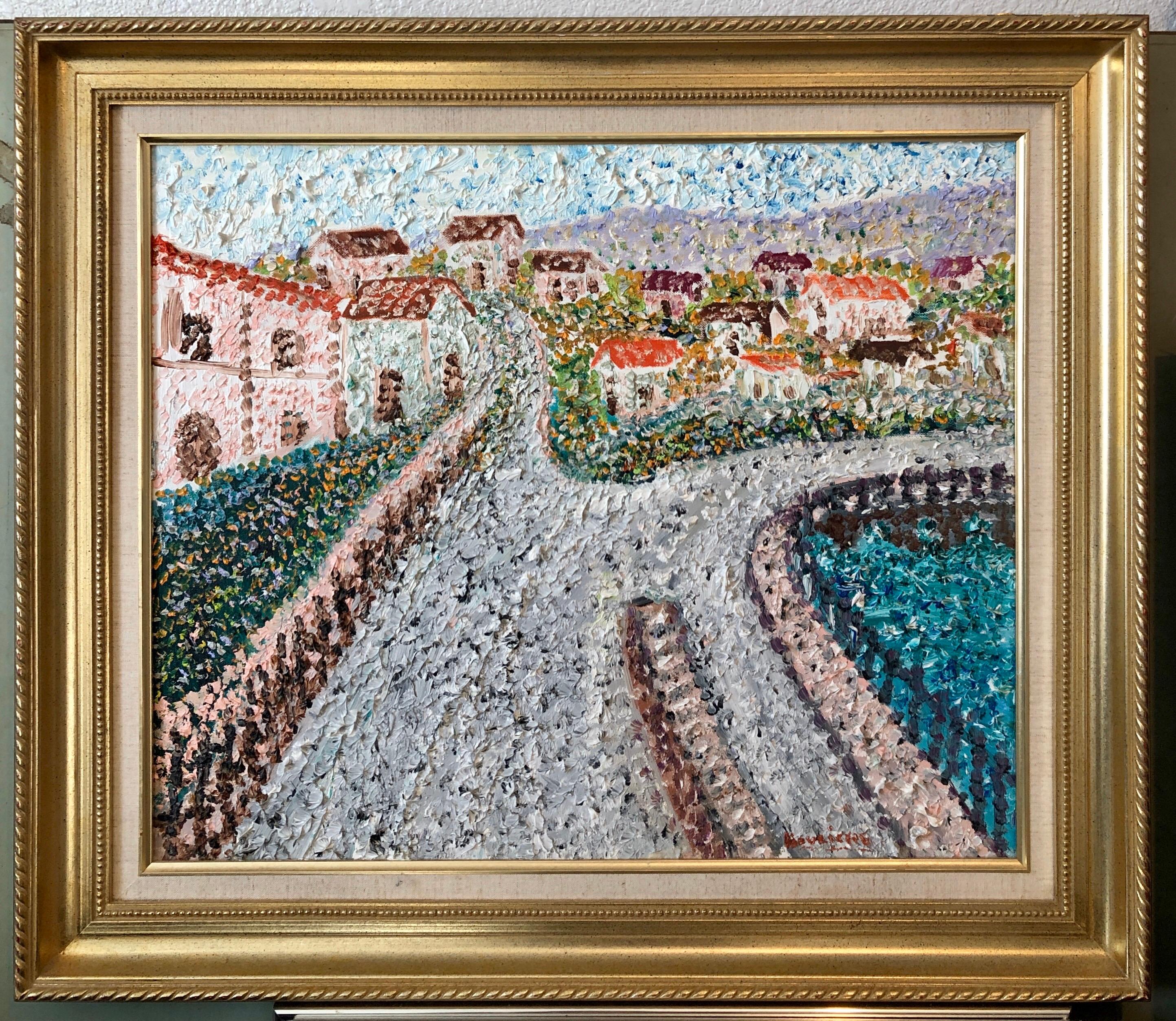 Heavy Impasto Expressionist Oil Painting French Village Vallee de Chevreuse 1