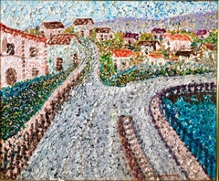 Heavy Impasto Expressionist Oil Painting French Village Vallee de Chevreuse