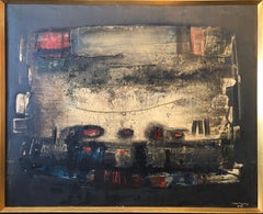 Vintage Brazilian Modernist Abstract Oil Painting Latin American Expressionist Concreta