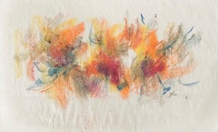 Vintage Abstract Pastel Crayon Drawing Color Abstract, Seasonal Letter John Von Wicht 