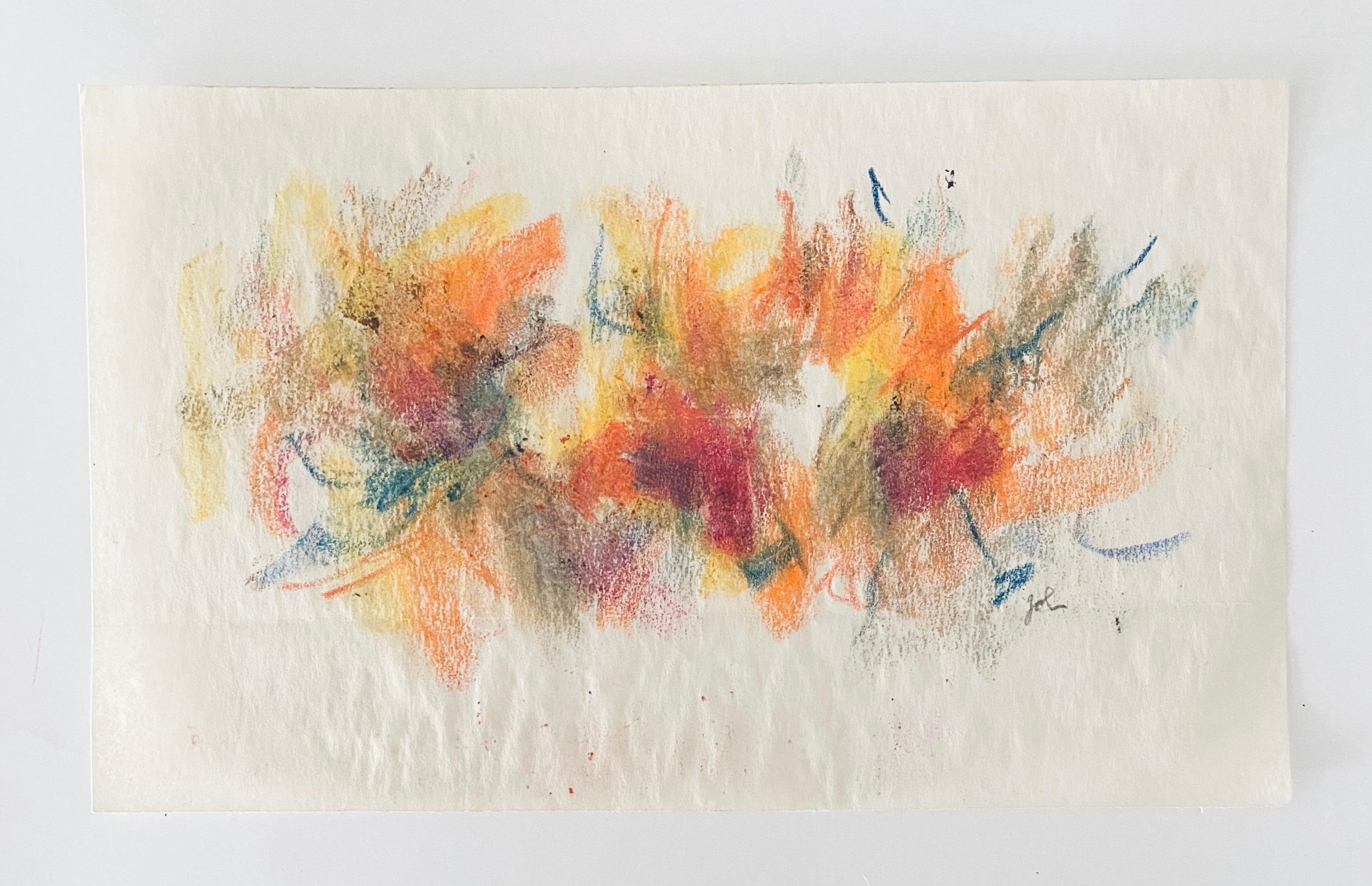 Abstract Pastel Crayon Drawing Color Abstract, Seasonal Letter John Von Wicht  For Sale 1