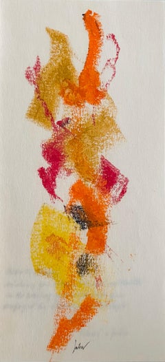 dessin abstrait au crayon au pastel, couleur abstraite, lettre saisonnière de John Von Wicht 