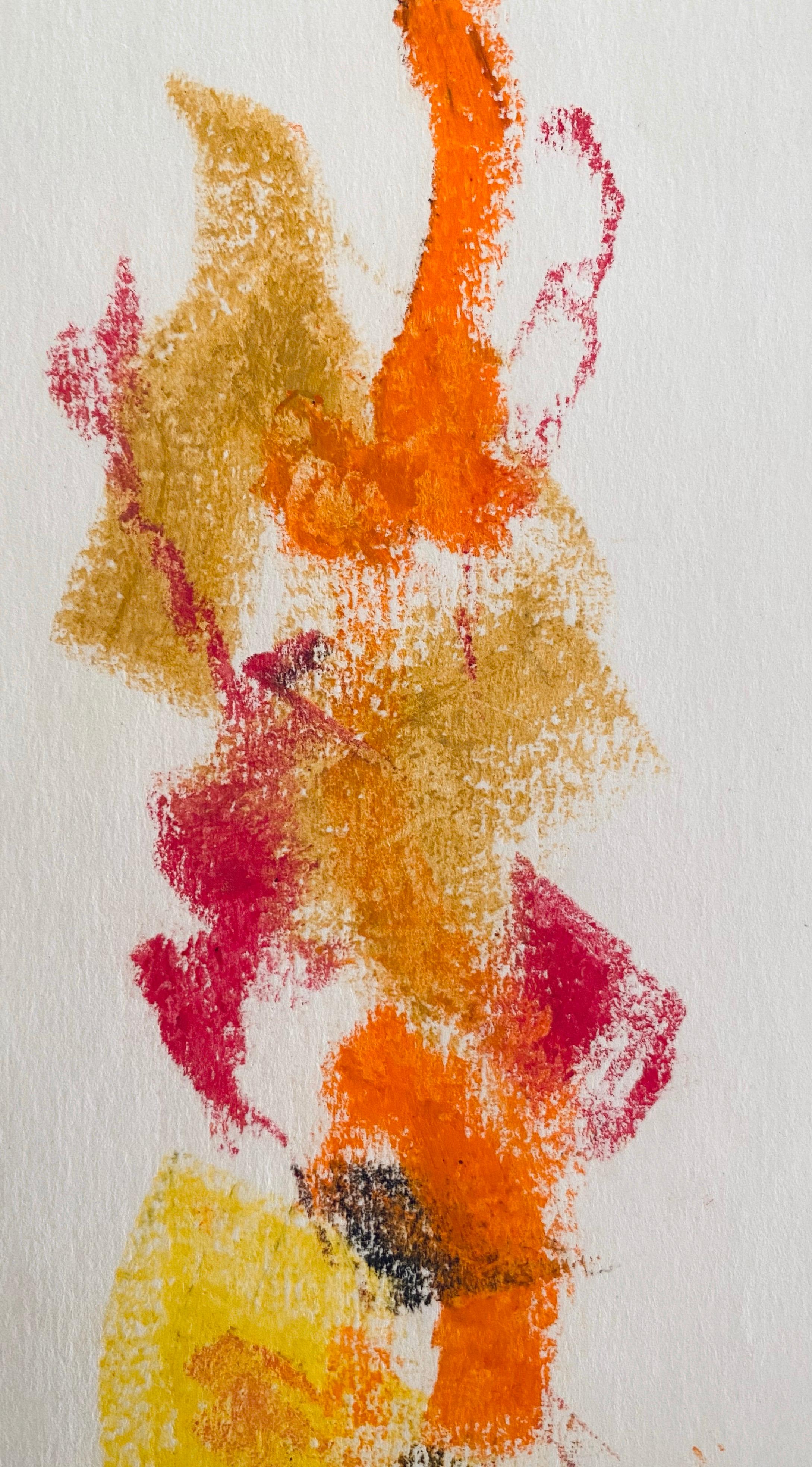 dessin abstrait au crayon au pastel, couleur abstraite, lettre saisonnière de John Von Wicht  en vente 2