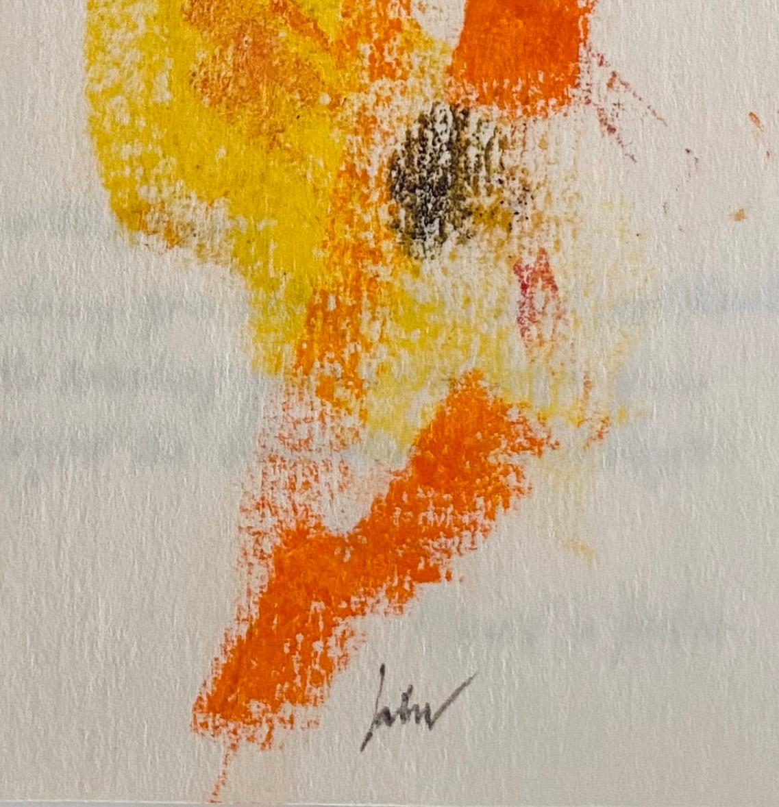 dessin abstrait au crayon au pastel, couleur abstraite, lettre saisonnière de John Von Wicht  en vente 3