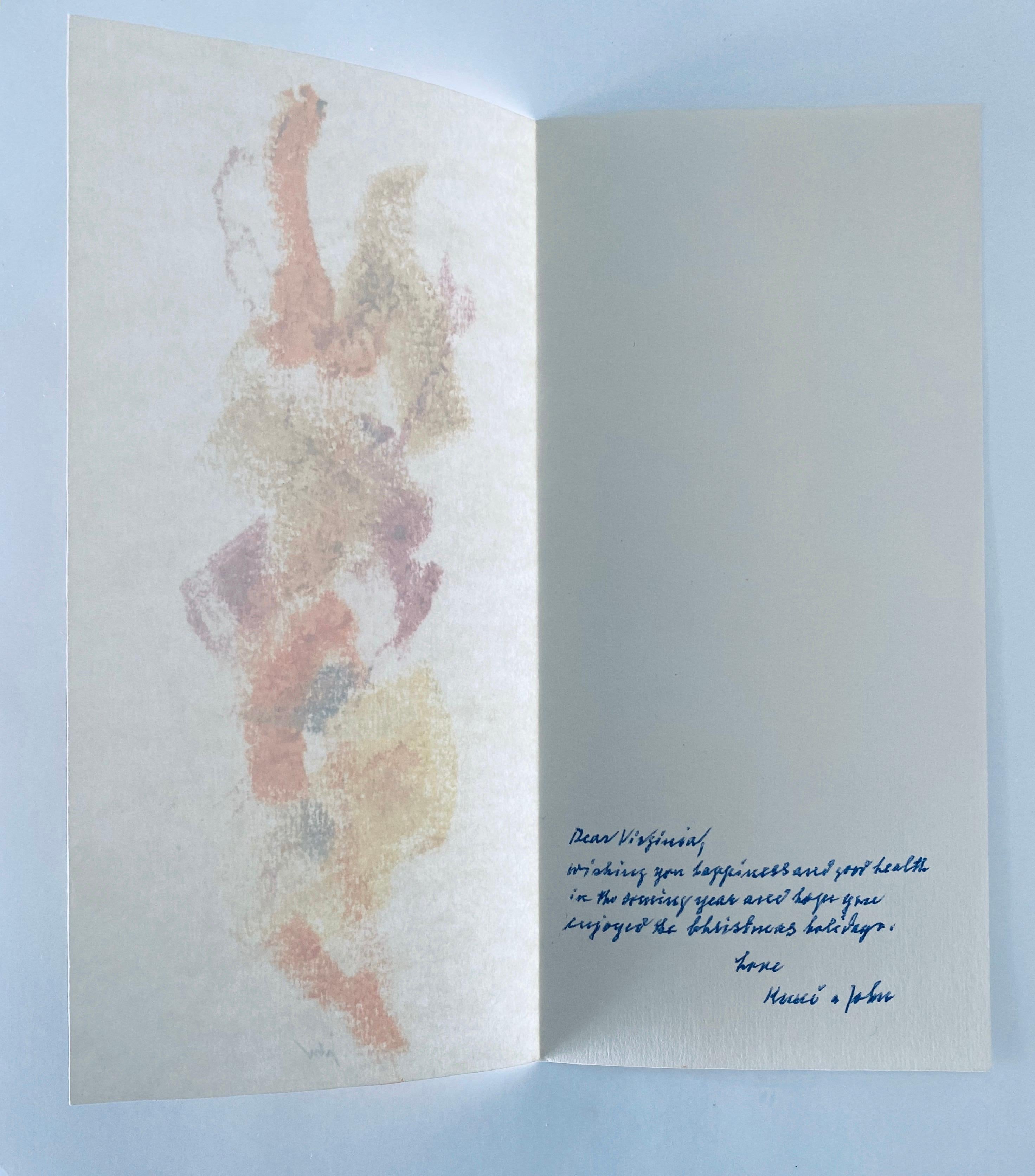 dessin abstrait au crayon au pastel, couleur abstraite, lettre saisonnière de John Von Wicht  en vente 4