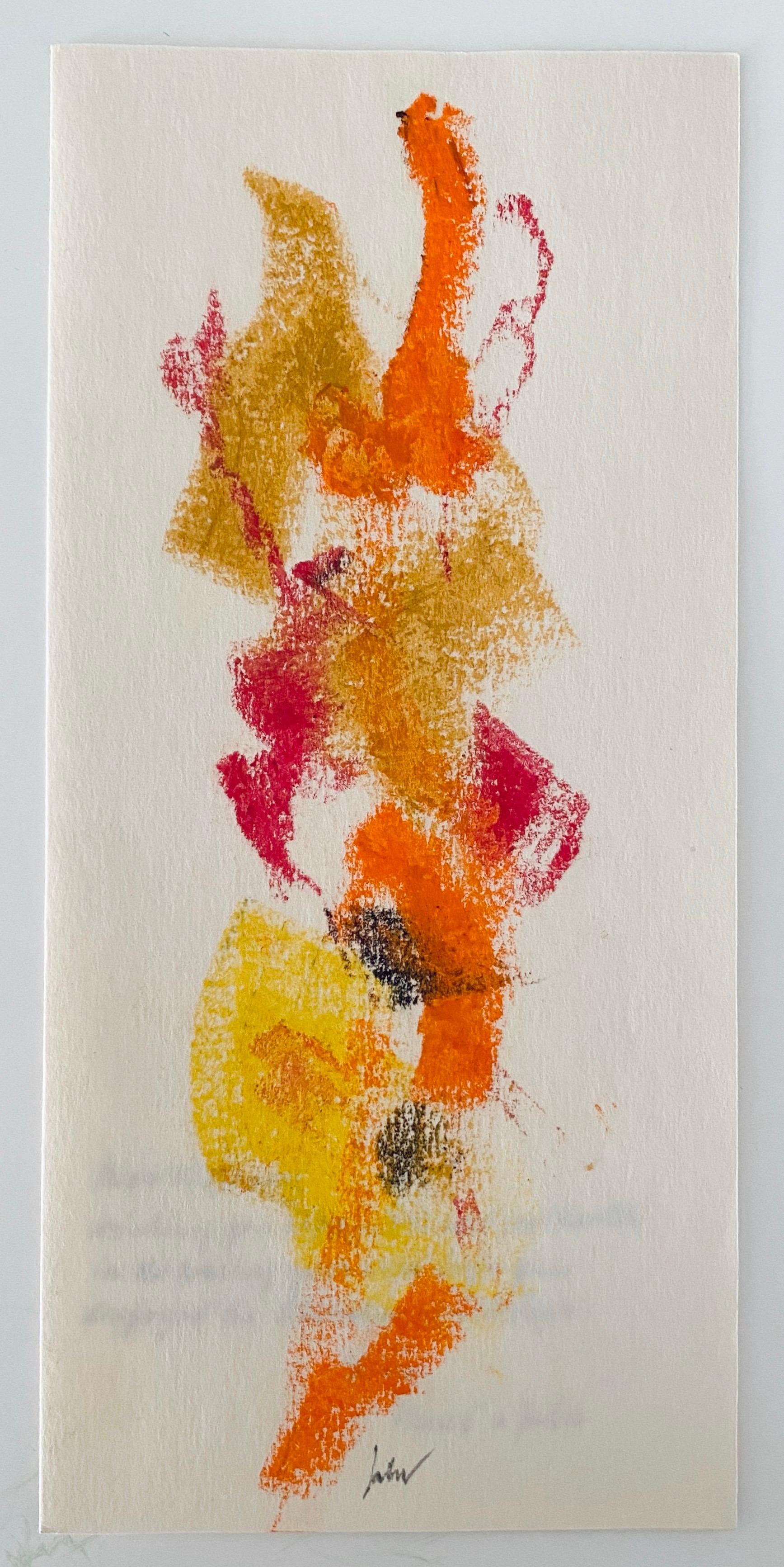 Abstract Pastel Crayon Drawing Color Abstract, Seasonal Letter John Von Wicht  For Sale 3