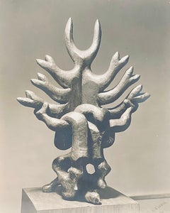 Photographie vintage en gélatine argentique de Jacques Lipchitz - Sculpture en bronze signée