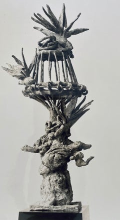 Vintage Silver Gelatin Photograph Jacques Lipchitz Bronze Sculpture Photo Signed