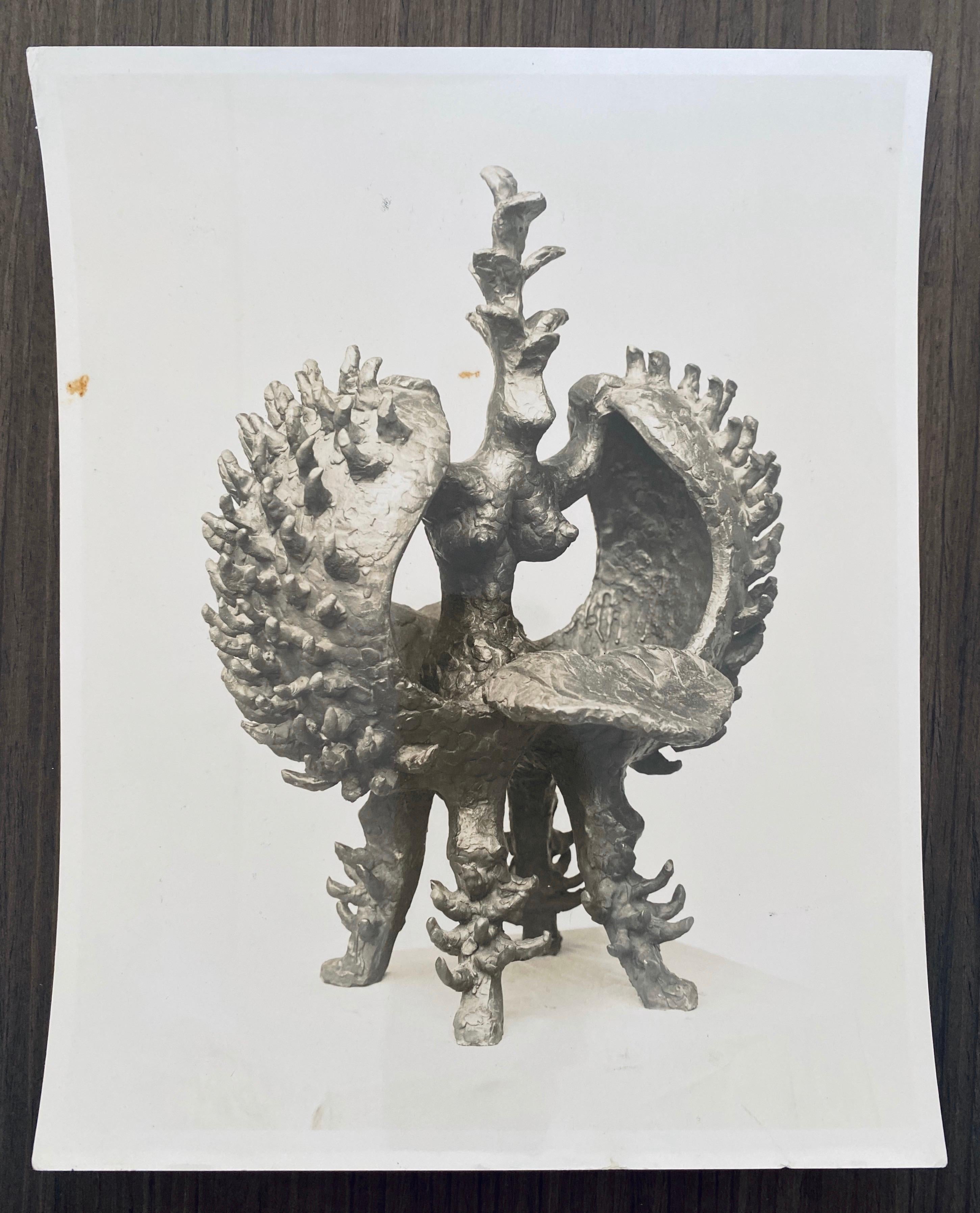 Vintage Silver Gelatin Photograph Jacques Lipchitz Bronze Sculpture Photo Signed For Sale 3