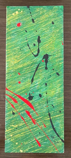 Retro Gestural Abstraction, Miniature Abstract Expressionist Korean Modernist Painting