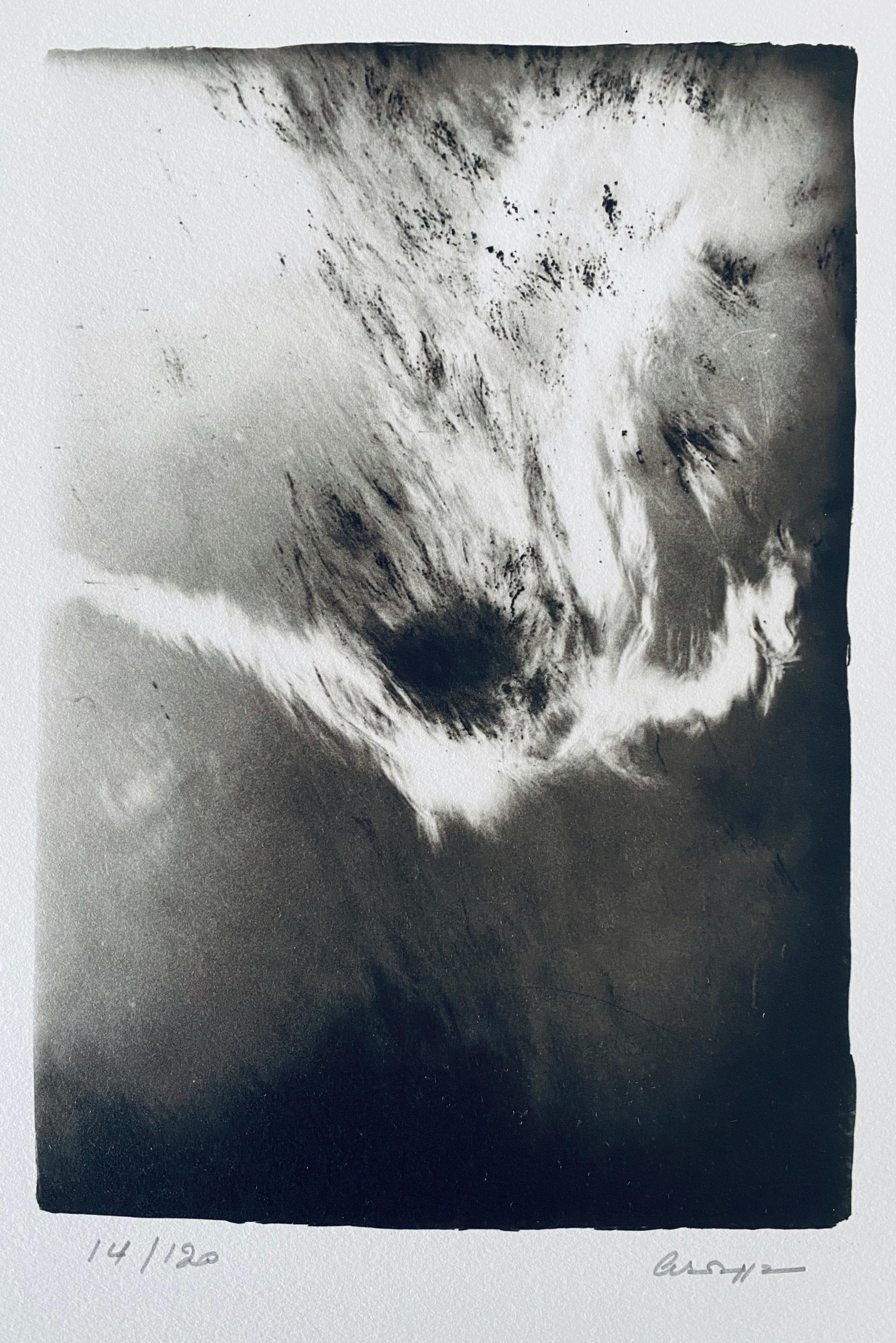 Photos pictured of information cards after the images of the black and white photos are not included. 

La Chute D'Icare (The Fall of Icarus) is a original, black and white photographic image by the French Photographer André Naggar printed in