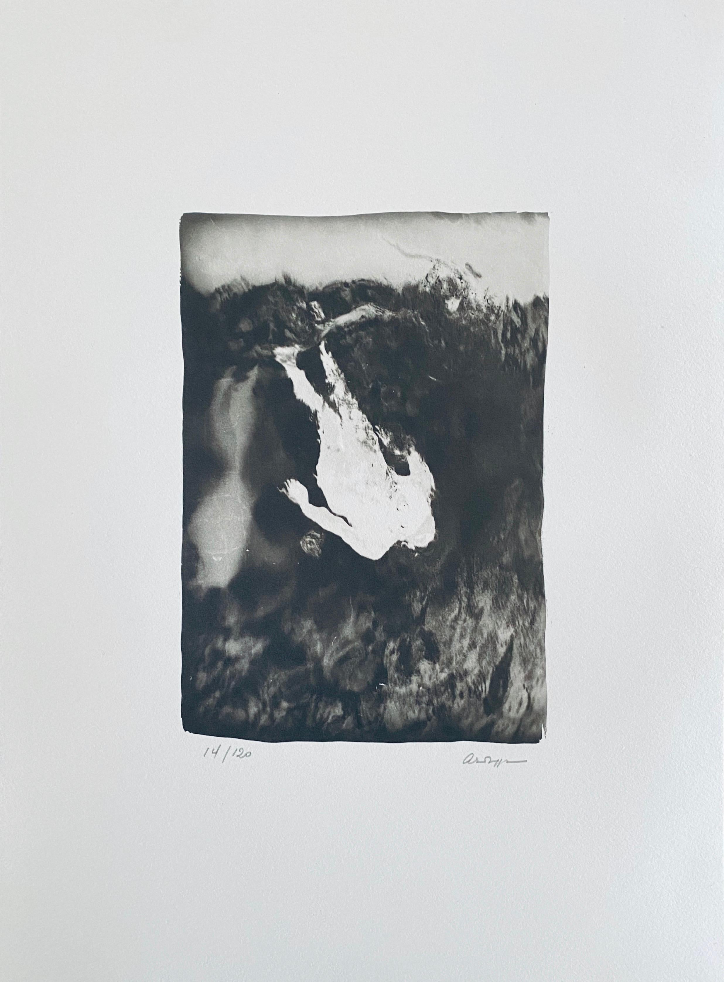 Photos pictured of information cards after the images of the black and white photos are not included. 

La Chute D'Icare (The Fall of Icarus) is a original, black and white photographic image by the French Photographer André Naggar printed in