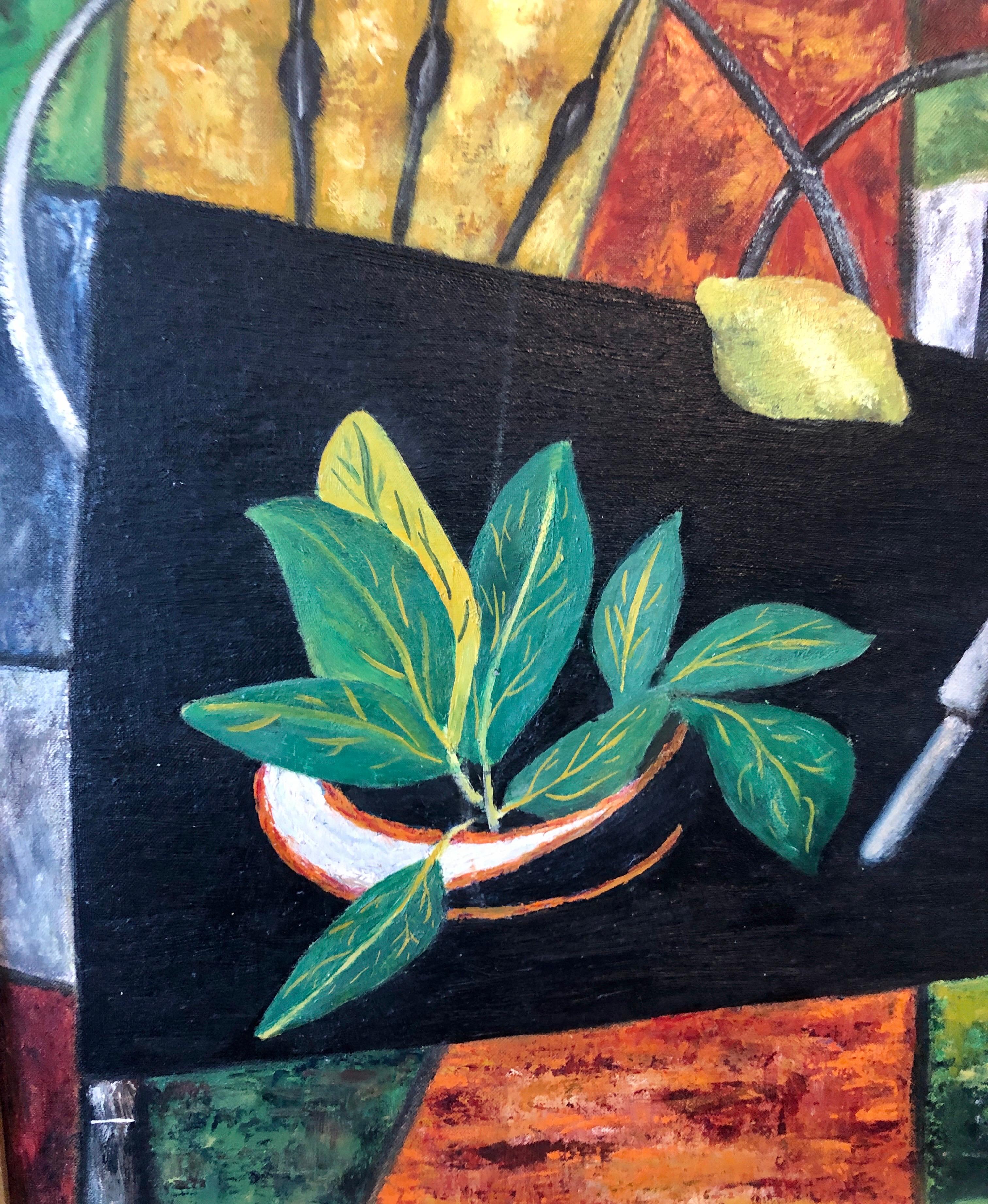 Ruth Todd (1909-2006, artiste américaine) est l'une des artistes d'avant-garde les plus en vue du Colorado et a joué un rôle important dans l'histoire de l'art du Colorado. Connu pour ses peintures et ses collages.
Nature morte avec citron et banane