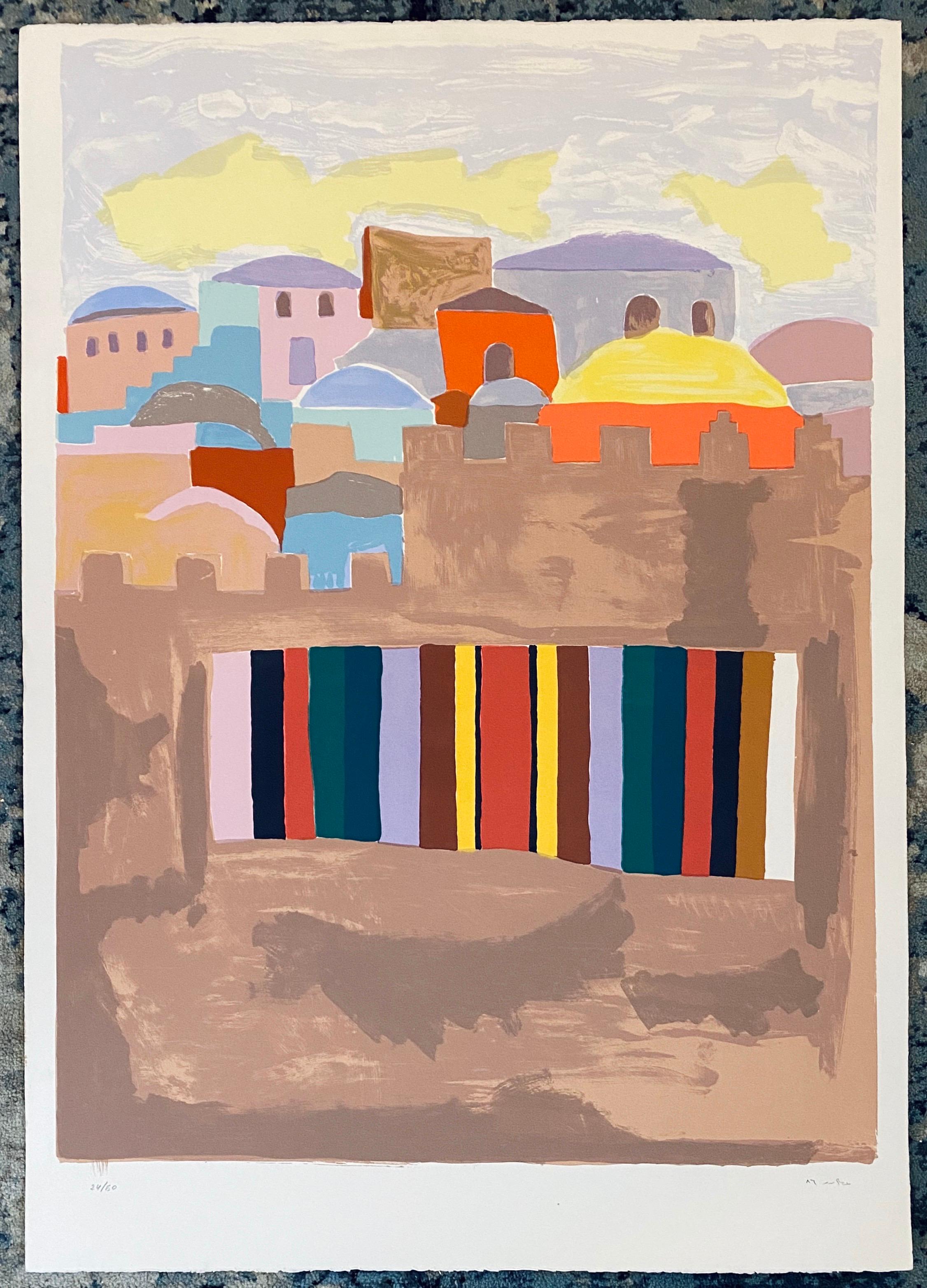 Jerusalem Hand Signed Color Screenprint - Print by Isam Bader 