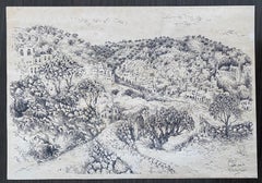 Hebron, 1969 Israeli Judaica Mixed Media Lithograph