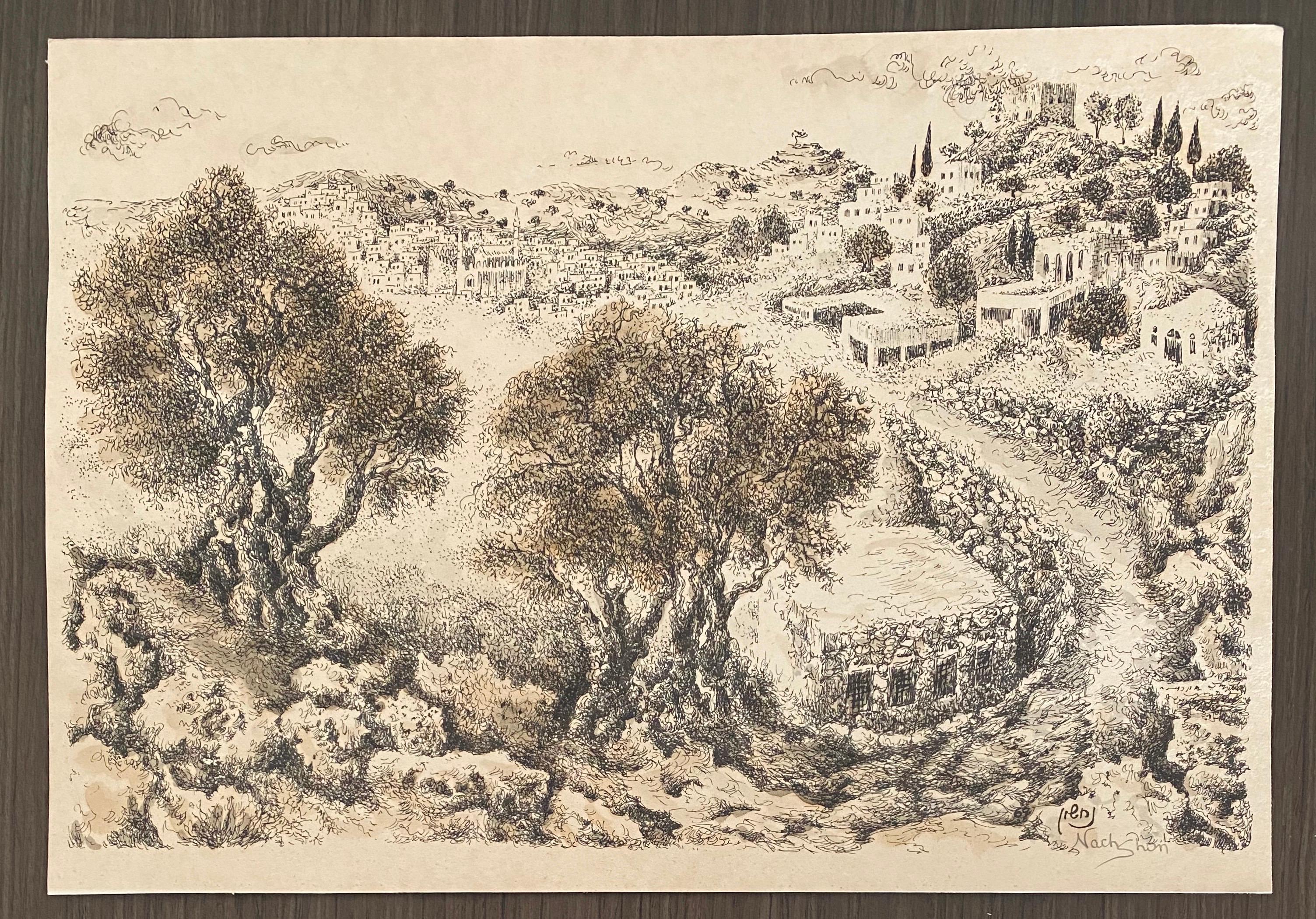 Baruch Nachshon, was born in Mandatory Palestine in 1939, in the city of Haifa.
Nachshon began to paint in early childhood, and developed his relationship to art and to artists throughout his youth. During his military service Nachshon herded flocks