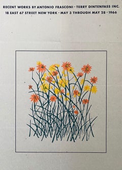 1966 Vintage Lithograph Poster Antonio Frasconi Terry Dintenfass Gallery NYC
