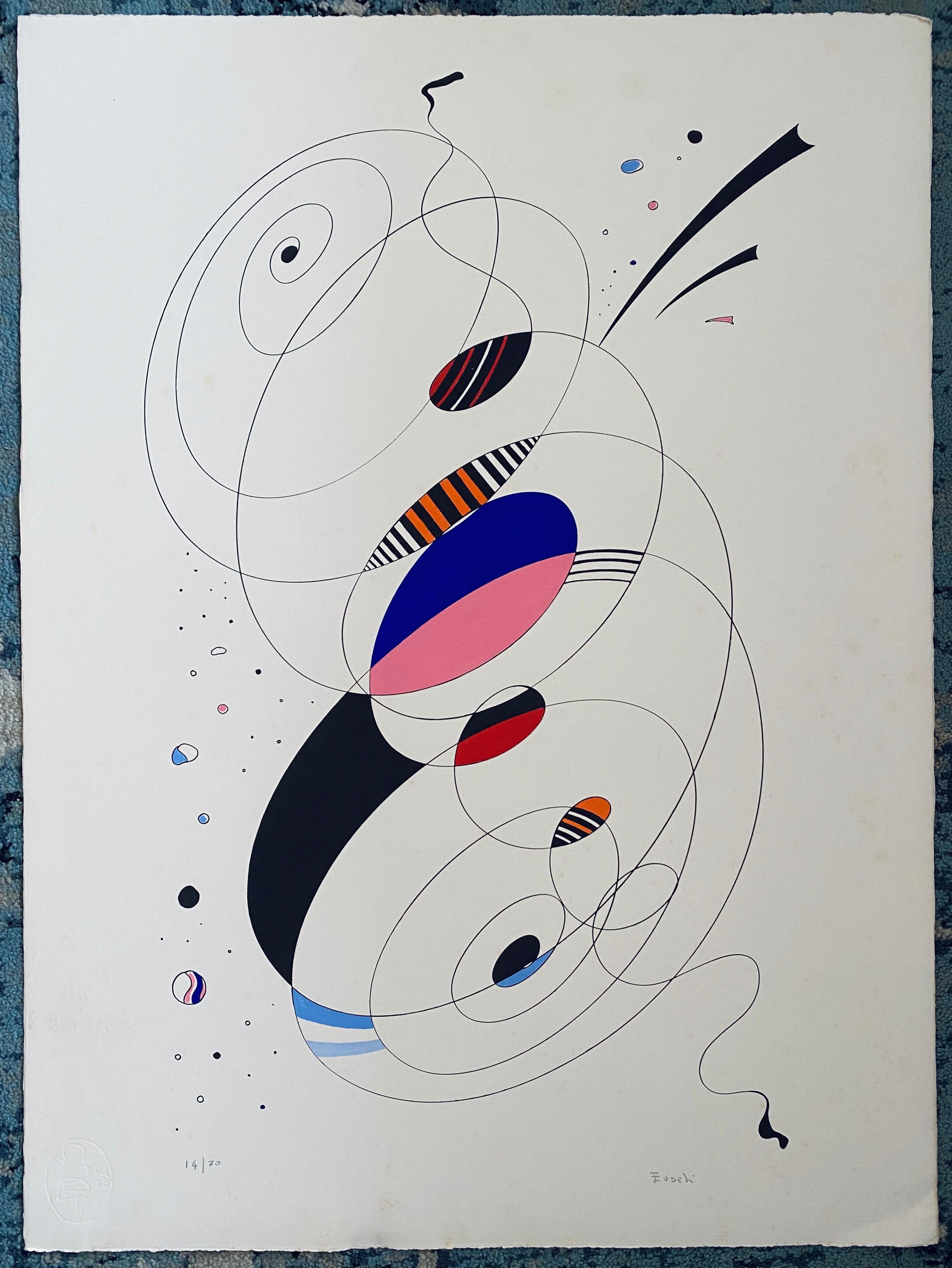 Italian Artist Abstract Lithograph  For Sale 2