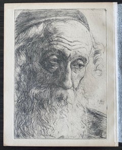 German Artist Impressionist Etching Judaica Jewish Rabbi Bezalel School