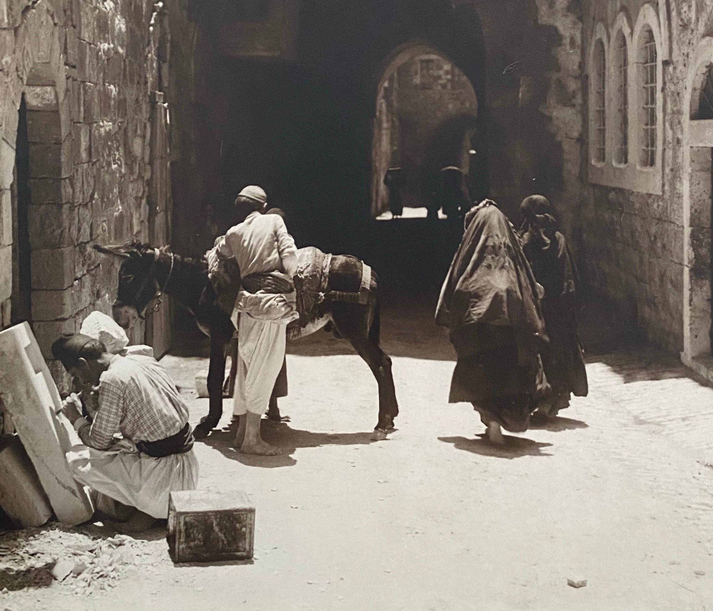 Vintage Large Albumen Photo Jerusalem - House Of The 