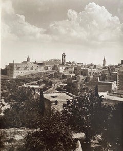 Foto all'albumina vintage di grandi dimensioni Paesaggio di Gerusalemme