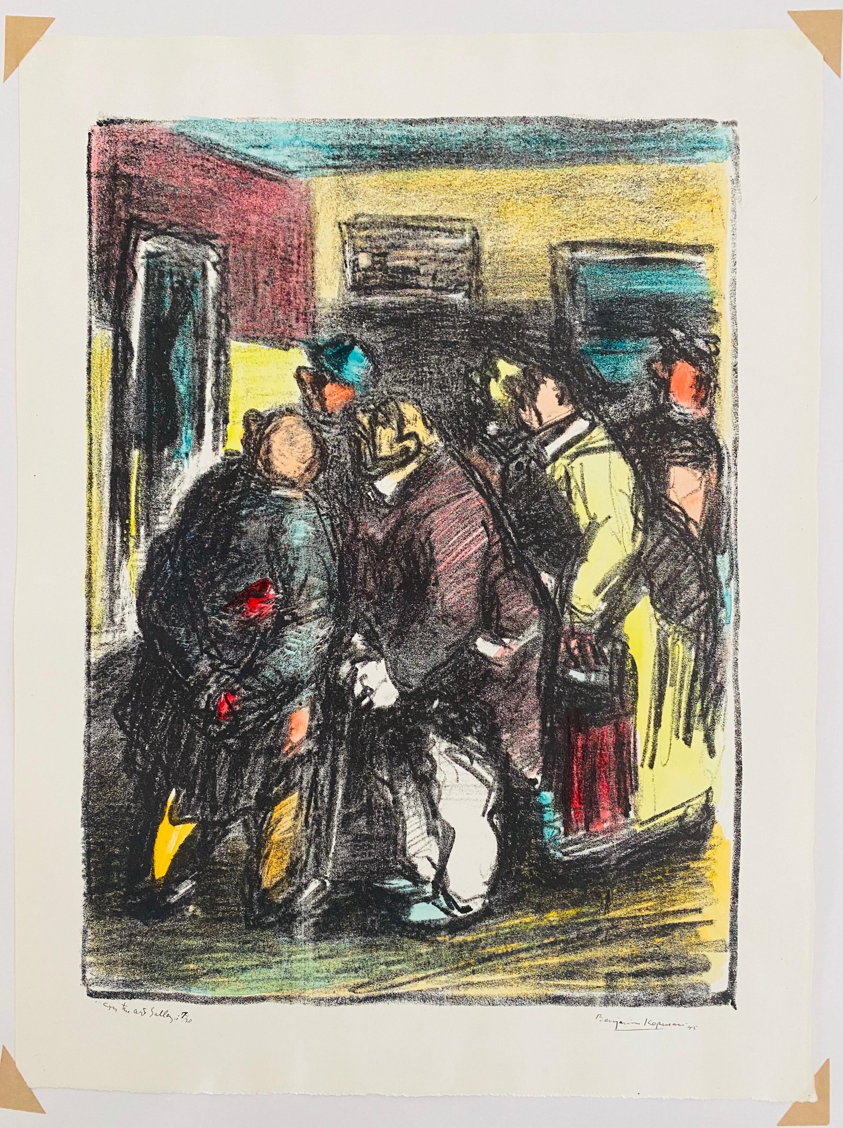 Expressionist Hand Signed Lithograph - Benjamin Kopman  For Sale 2