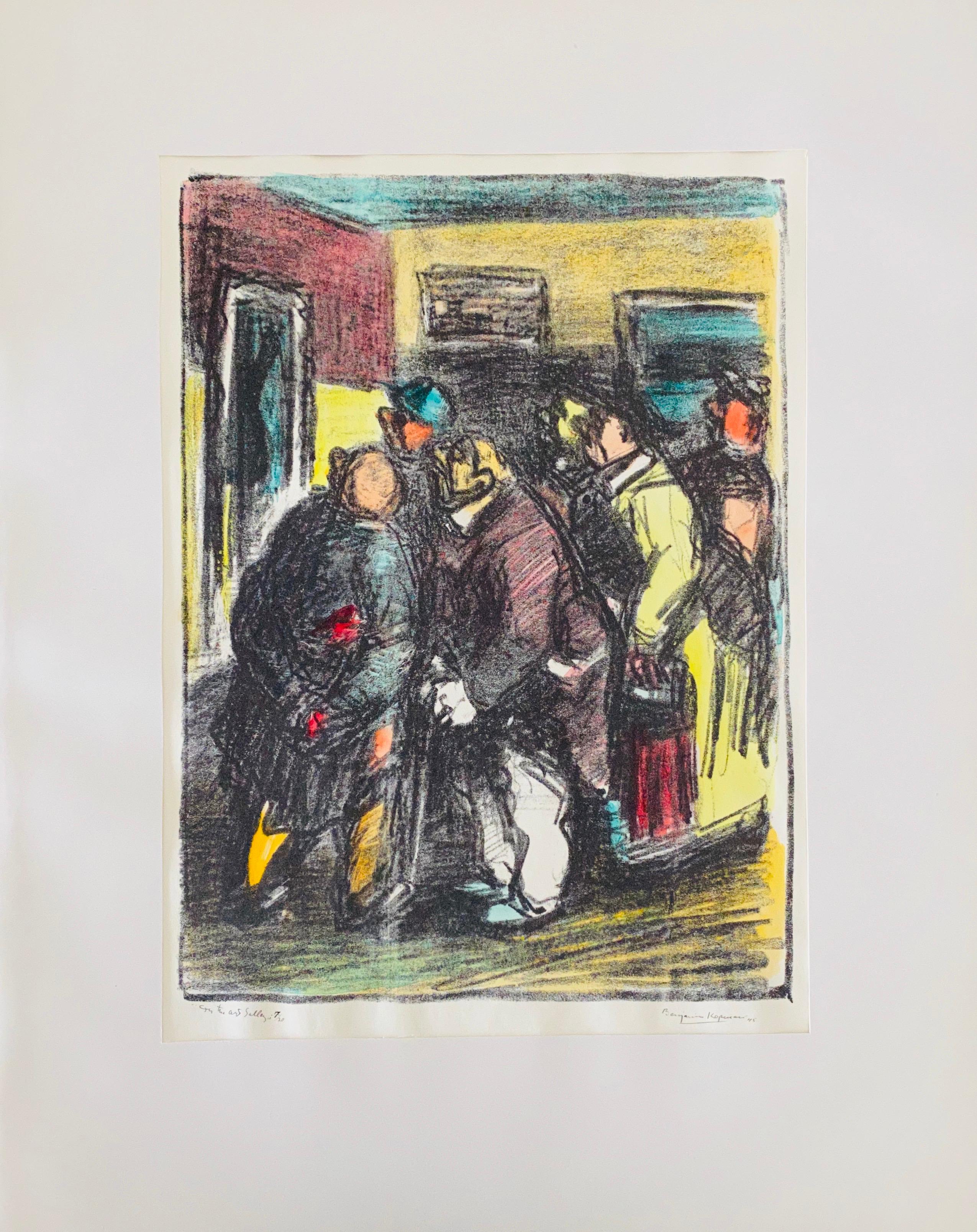 Expressionist Hand Signed Lithograph - Benjamin Kopman  For Sale 3