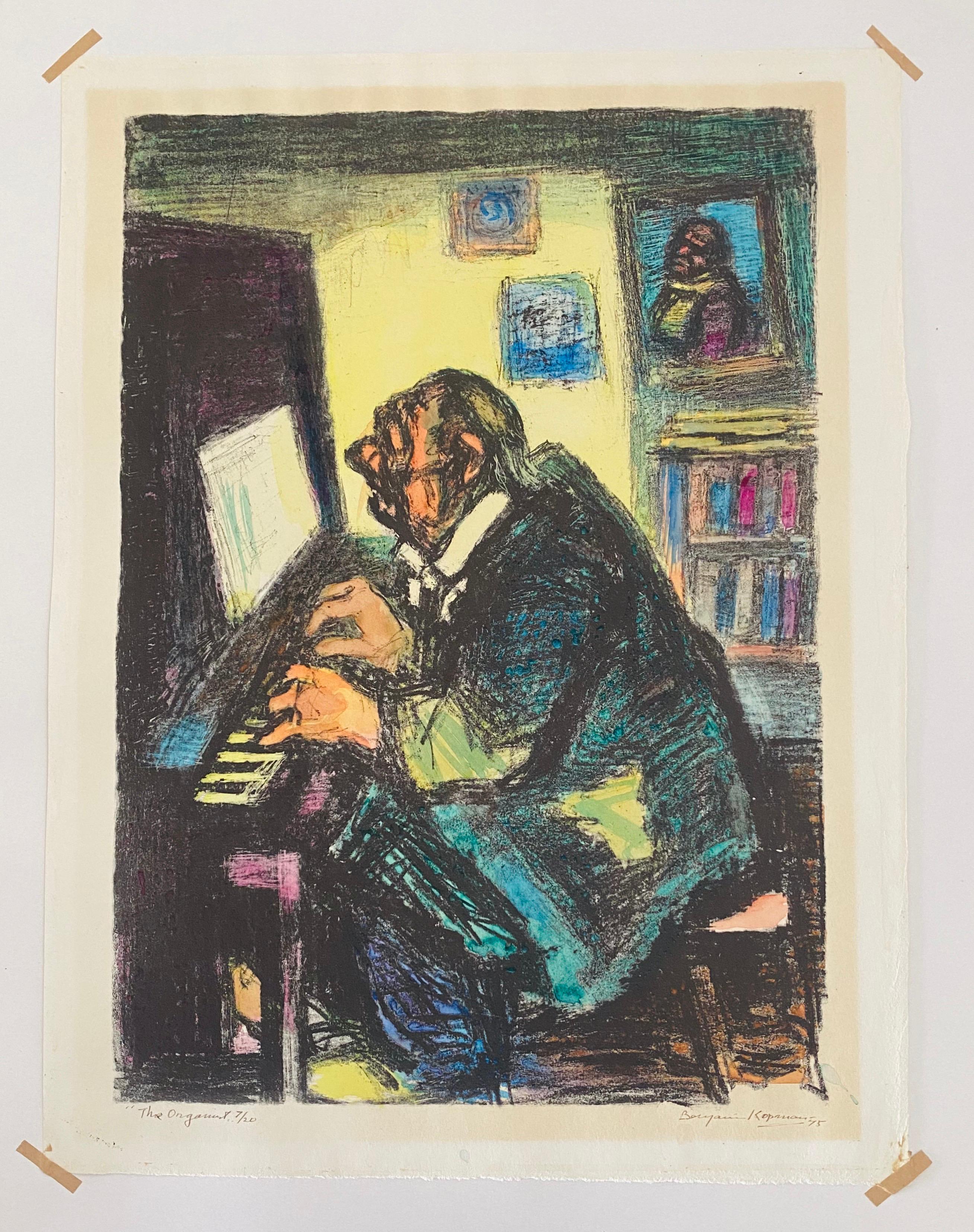 Expressionist Hand Signed Lithograph - Benjamin Kopman  For Sale 4