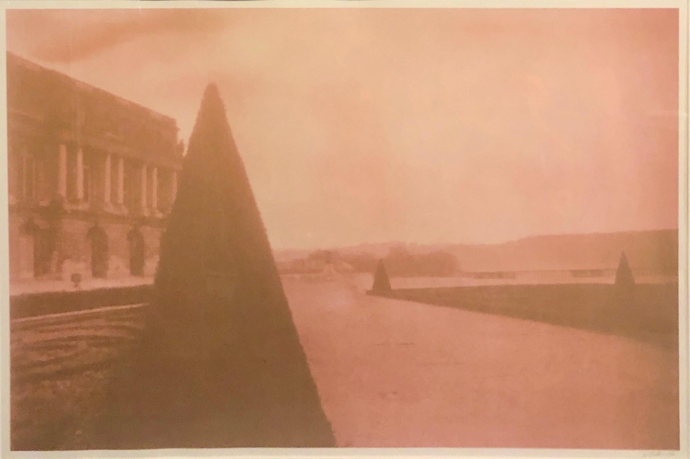 Large Vintage Photograph Polaroid Transfer Photo Print Gardens Versailles Paris - Beige Still-Life Photograph by David Aschkenas