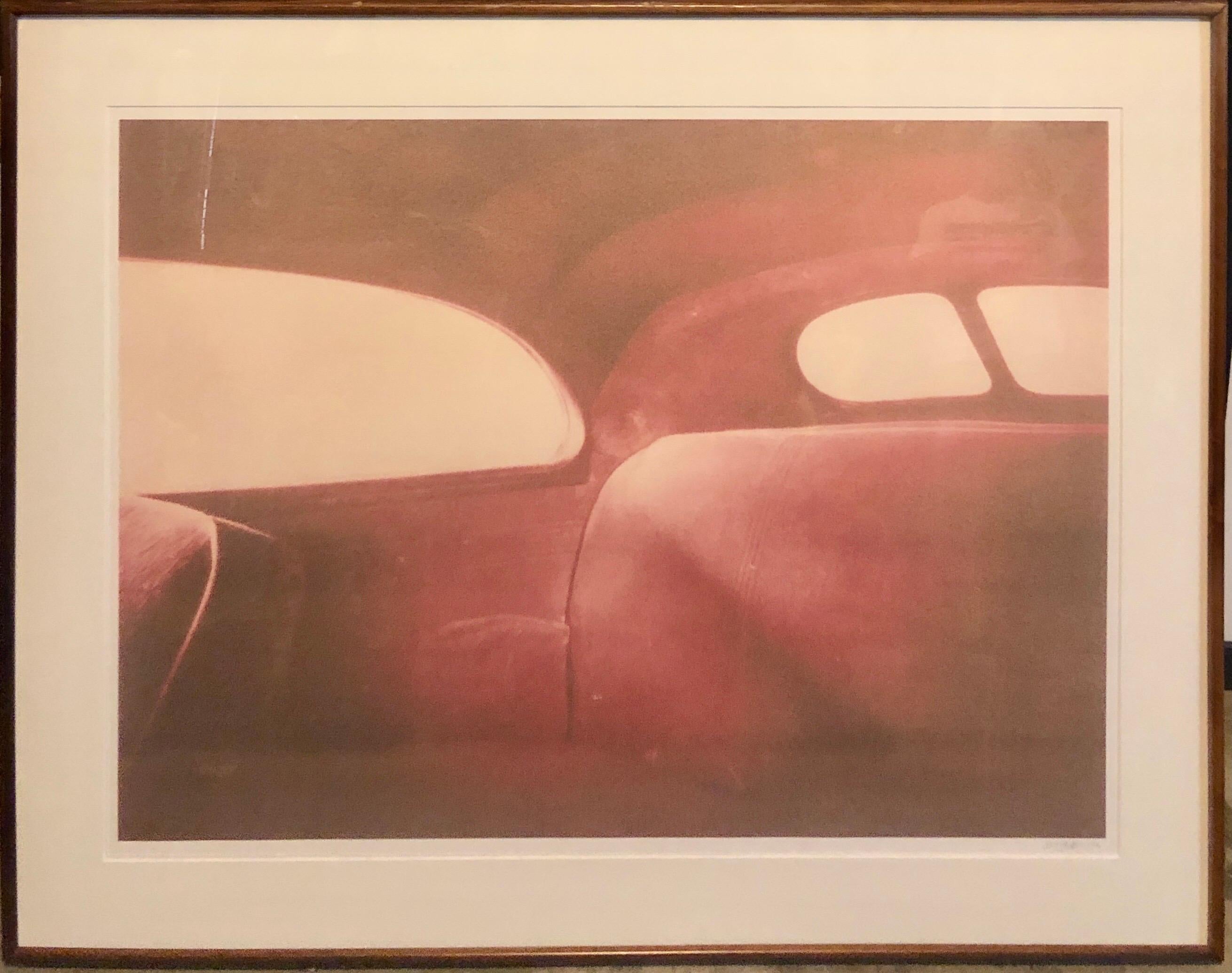 David Aschkenas Still-Life Photograph - Large Photograph Polaroid Transfer Photo Print Vintage Automobile Interior 