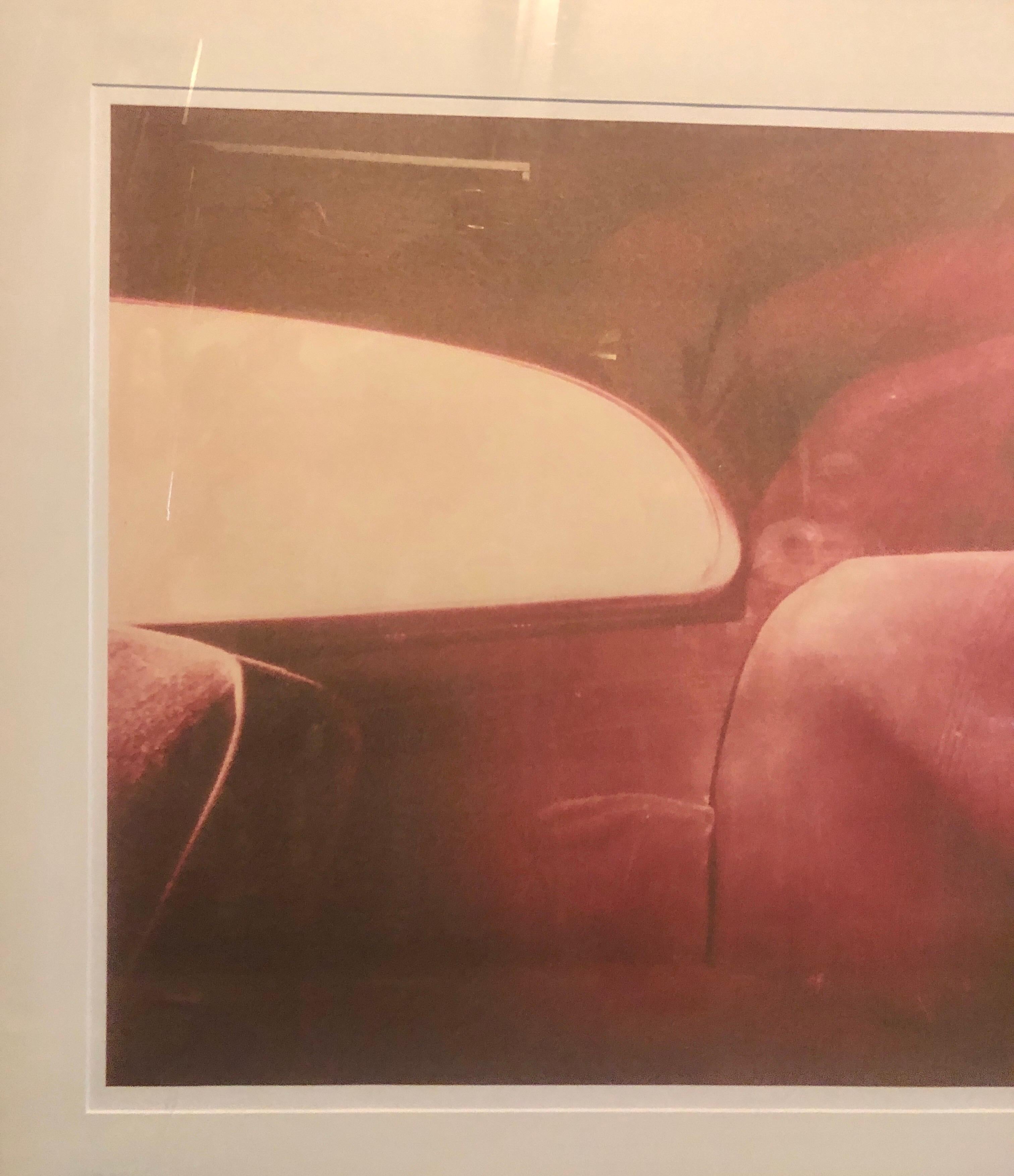 Large Photograph Polaroid Transfer Photo Print Vintage Automobile Interior  - Brown Still-Life Photograph by David Aschkenas