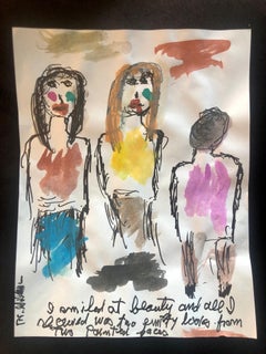 Modernist Watercolor Painting Peter Goldman American Filmmaker Neo Expressionist