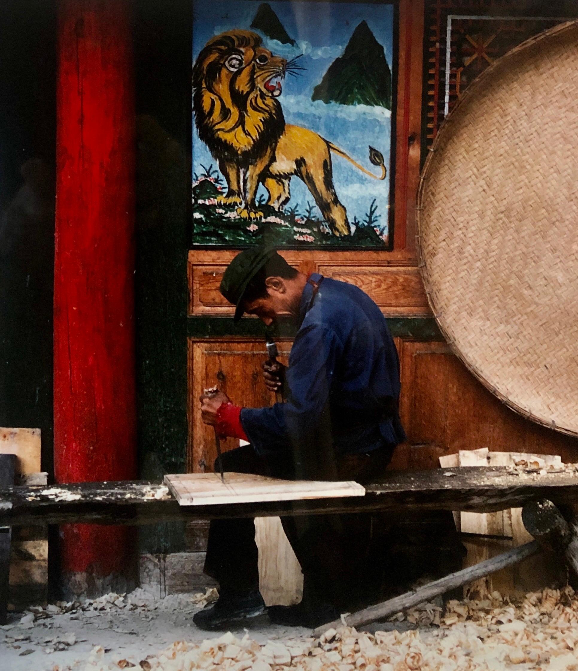 Photographie vintage Cibachrome Jiuzhaigou Sichuan Chine imprimé photo couleur lion  en vente 3