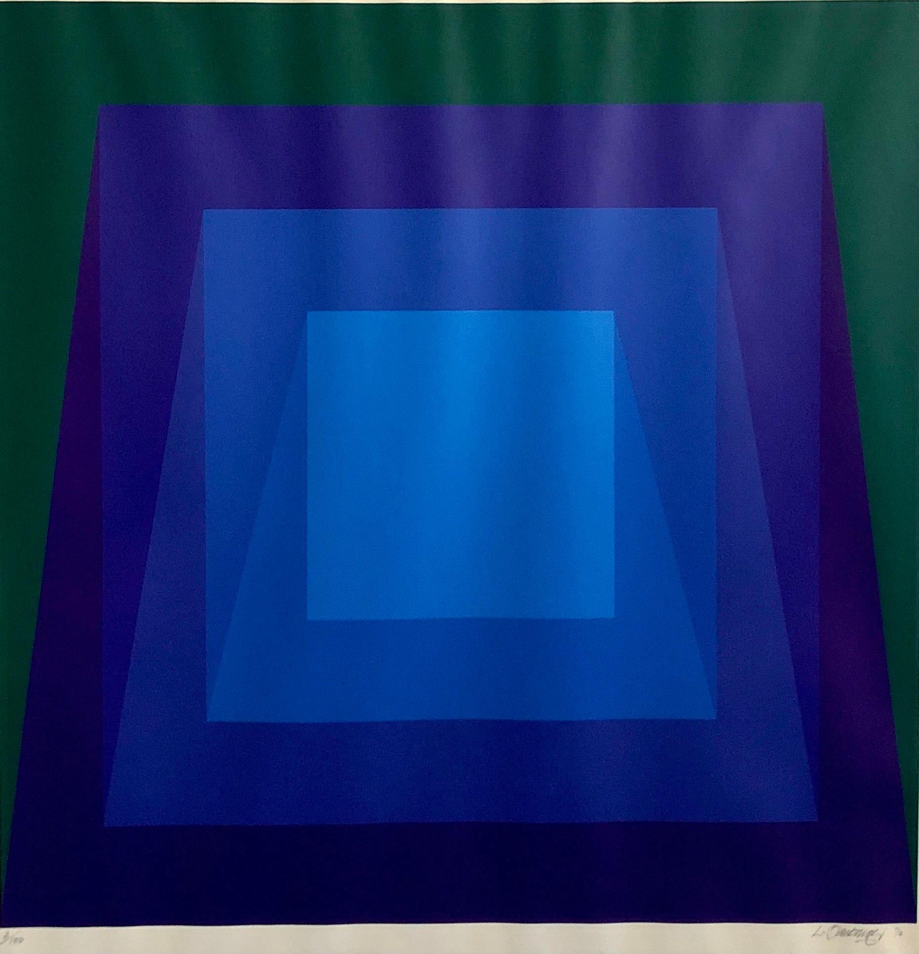 1970's Op Art Cintique Geometric Abstract Color Gradations Silkscreen Domberger