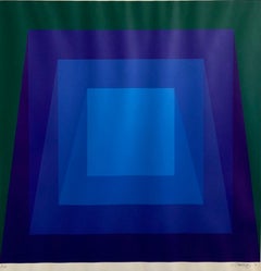 1970's Op Art Cintique Geometric Abstract Color Gradations Silkscreen Domberger