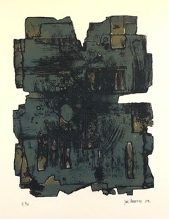 Gravure abstraite texturée - Impression brutaliste - Art brutaliste - Jac Charoux - 1964